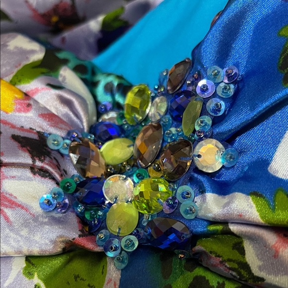 Vintage Cache Elegant Floral Strapless evening gown Dress size 6 - Picture 3 of 5